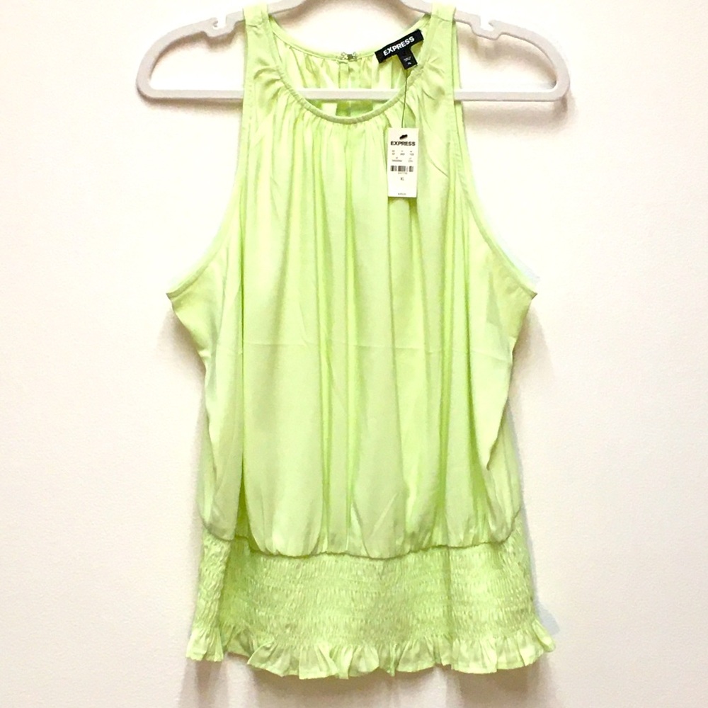 Express Sleeveless Blouse XL Light Green NEW Lightweight Spring